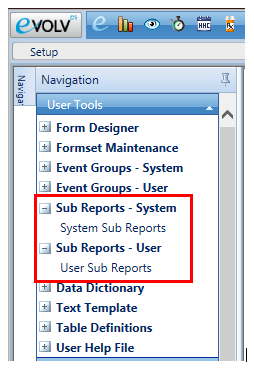 sub-reports-nav-pane